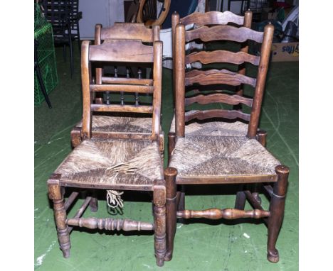 Four ladder back chairs
