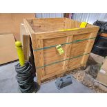 Crate of Misc. Including HD Link Chain, Assorted Gears, Storage Bins, Concrete Sealants, Zip Ties, T