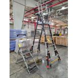 Little Giant 9' Step Cage Ladder, Model 5-9' Adjustable Safety Cage, 375 LB. Cap., Safety Outrigger