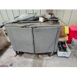 Steel Rolling Cabinet w/ Welding Sticks & Wire, (2) Boxes of Hard Hats & Steel Toe Shoe Covers (Loca