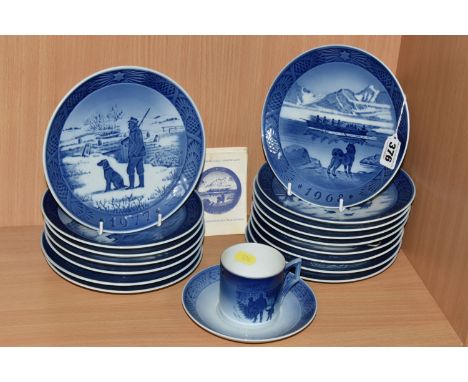 ROYAL COPENHAGEN CHRISTMAS COLLECTOR'S PLATES, comprising sixteen plates 'The Last Umiak' 1968 - 'Merry Christmas' 1983, toge