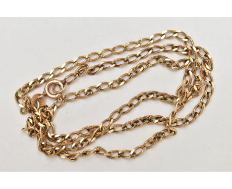 A 9CT GOLD CURB LINK CHAIN, fitted with spring clasp, hallmarked 9ct Sheffield import, length 500mm, approximate gross weight