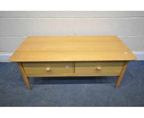 AN ERCOL TERAMO 3668 COFFEE TABLE, width 109cm x depth 50cm x height 42cm (condition:-good)