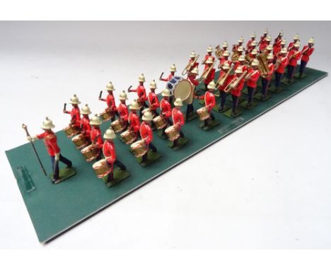 Recast Britains Royal Marine Light Infantry Band very neatly painted in the Britains hollowcast style (Condition Excellent) (