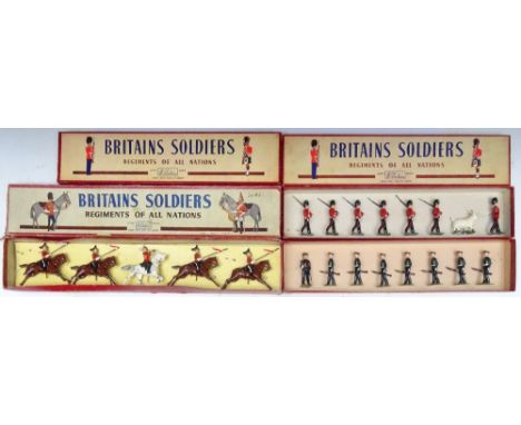 Britains set 2088, Duke of Cornwall's Light Infantry at the trail, No.1 dress (one chip from chest), with Officer and set 74,