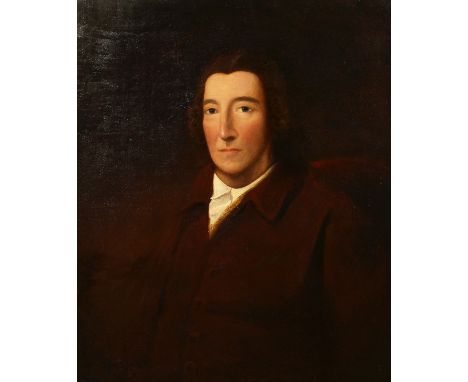 19th century English school, A portrait of a seated gentleman, oil on canvas, 30" x 25".