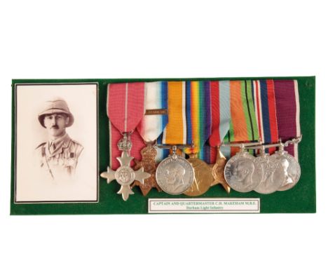 AN MBE AND LONG SERVICE GROUP TO CAPTAIN C H MAKEHAM ROYAL NORTHUMBERLAND FUSILIERS  Late Durham Light Infantry, who was take