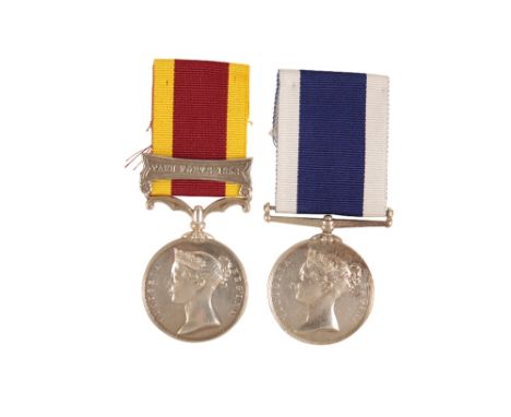 ROYAL NAVY WIDE SUSPENDER LSGC WITH CHINA MEDAL TO R GIBBS RM 24 YEARS. 2nd China Medal - Taku Forts 185 - unnamed as issued.