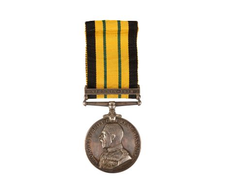 A VERY RARE AFRICA GENERAL SERVICE MEDAL, NIGERIA 1918, TO SJT A WILLEY 21ST DLI  Likely Regimentally Unique.  AGSM - Correct