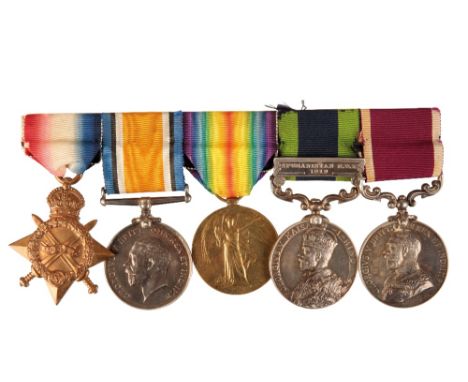A CAMPAIGN AND LONG SERVICE GROUP TO WARRANT OFFICER COOPER DURHAM LIGHT INFANTRY  1914/15 Star 9869 SJT T Cooper Durh L I  P