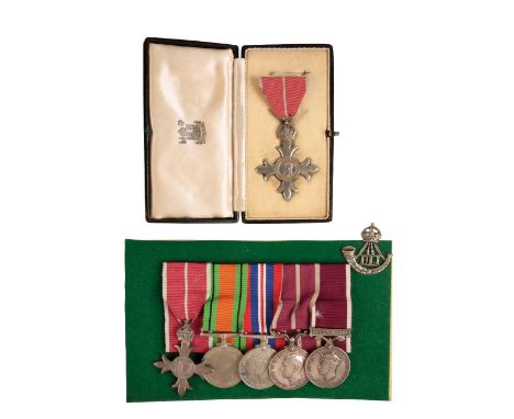 AN MBE AND MSM GROUP TO WARRANT OFFICER DAVIS DLI  M.B.E  Defence Medal  War Medal  GVI Meritorious Service Medal 4443737 WO 