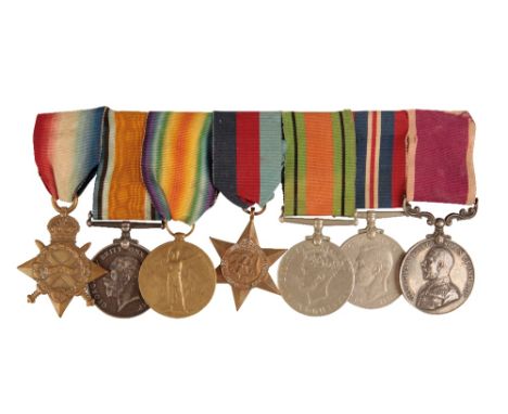 A LONG SERVICE GROUP OF FIVE TO SERGEANT J DONALDSON, DURHAM LIGHT INFANTRY  1914/15 Trio Correctly impressed 10816 Pte J Don