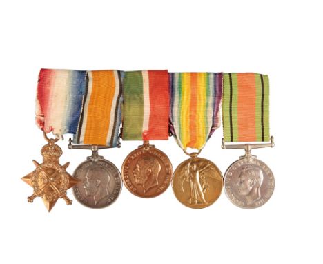 GREAT WAR ARMY AND MERCANTILE MARINE GROUP TO DONOVAN J CLARKE  1914/15 Trio correctly impressed - S-9197 Pte D J Clarke Sea 