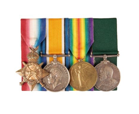 A GREAT WAR AND VOLUNTEER FORCES LSGC GROUP TO SJT BONE DLI  1914/15 Star 9225 Pte W A Bone Durh L I  Pair 9225 A SJT W A Bon