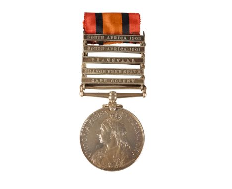 QUEENS SOUTH AFRICA MEDAL TO 5120 L SERJT A R BUCK 8TH KINGS ROYAL IRISH HUSSARS  Arthur Robert Buck was born in Weymouth, Do