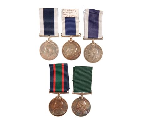 A COLLECTION OF NAVAL LONG SERVICE GOOD CONDUCT MEDALS GV LSGC correctly impressed 58739 G T Lemon Mech HMS Pembroke Conditio