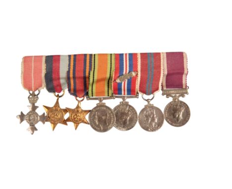 MINIATURE MBE &amp; SECOND WORLD WAR MEDAL GROUP  MBE, 39/45, Burma, Defence, War MID, 53 Coronation, LSGC Regular army Georg