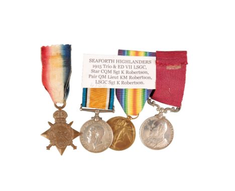 GREAT WAR &amp; LSGC GROUP TO QUARTER MASTER LIEUTENANT K M ROBERTSON  Seaforths later commissioned into the Durham Light Inf