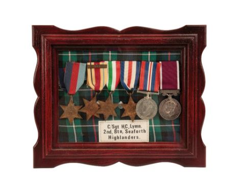 LONG SERVICE GROUP TO 2809073 C SJT H C LYMN SEAFORTHS  39/45, Africa 8th Army, Italy, F &amp; G, War  GVI LSGC correctly imp
