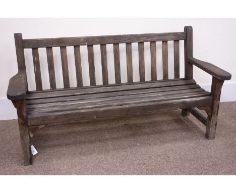 Traditional teak bench, W160cm Condition Report Click here for further images, condition, auction times & delivery costs