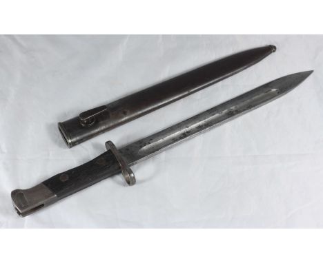 A Burmese / Siamese model 1902 bayonet for a Mauser in WWI metal scabbard