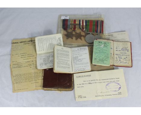 A WW2 medal group to Leslie Walter Alexander comprising War and Defence medal, 1939-45 star, France &amp; Germany star and Af