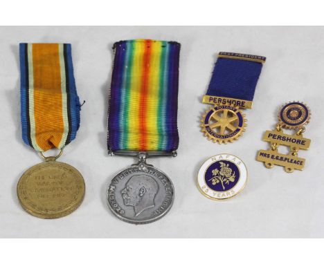 ADDENDUM - DOES NOT INCLUDE THE ROTARY CLUB MEDAL AS PER IMAGE. A WW1 War medal and Victory medal to 27663 Pte. A.H. Leach, W