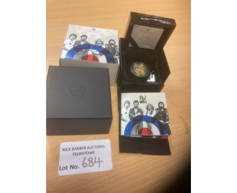 Coins : The Who - 2021 UK quarter ounce gold  proof coin box - great condition