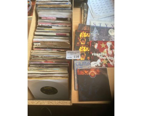 Records : Singles in large crate - 'R,S' inc Saxon, Styx, Simple Minds - great lot - all decent 200+