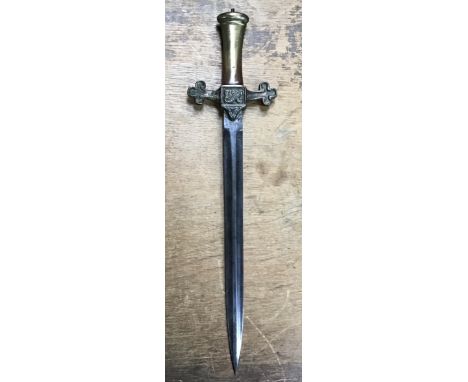 British 1895 pattern Drummer&rsquo;s Sidearm, by Mole of Birmingham, Proof marked with broad arrow, double edged 33cm blade, 