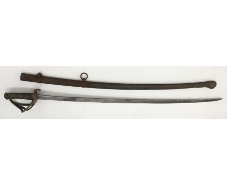 A French 1816 Model Restoration Pattern Light Cavalry Trooper&rsquo;s Sabre, dated to back of blade June 1820. With scabbard,