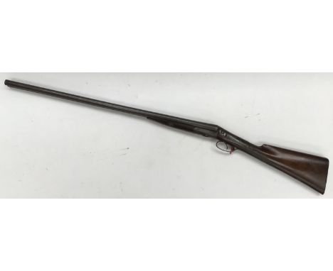 A Double Barrelled Hammer Action Shotgun by W.H. Berbeck, Damascus 76cm (30”) Barrels. Broken Action and missing parts. Overa