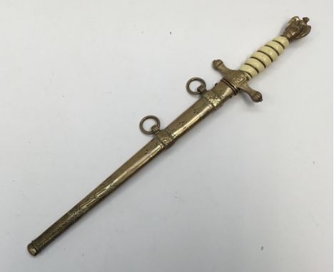 A WW2 era German Kriegsmarine officer’s dress dagger with accompany scabbard, by Eickhorn of Solingen. Standard pattern, with