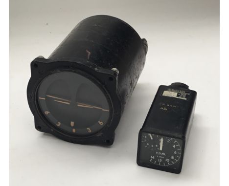 A WW2 era 1943 dated artificial horizon MK1B aviation instrument. Broad arrow marked, with the pattern number 6A/1498. Marked