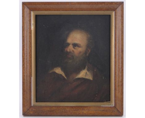 19th century oil on wood panel, portrait of a man, unsigned, 19.5" x 17", framed.