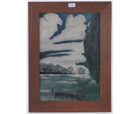 R L Donze,oil on board, rural landscape, signed and dated 1935, 20" x 13.5", framed.