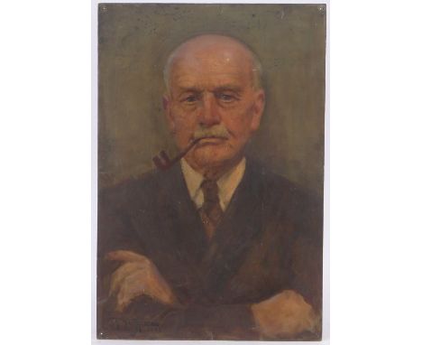 Reginald Henry Campbell,oil on board, portrait of a man, signed and dated 1942, 21.5" x 14.5", unframed.