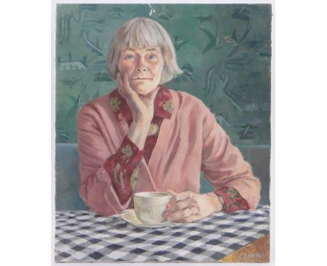 A Landels,oil on canvas, portrait of a woman, signed, 24" x 20", framed.