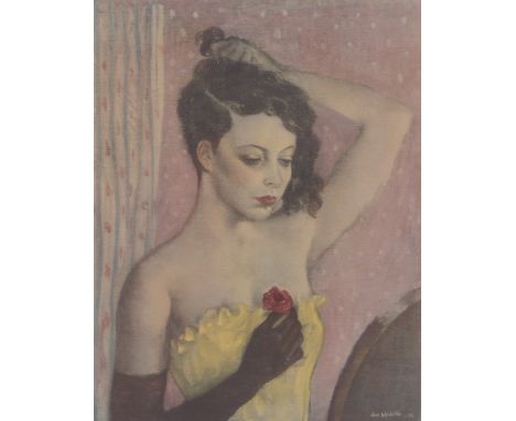 Rex Whistler (1905-1944),colour lithograph, portrait of a woman, signed in pencil, i 16" x 12", framed.