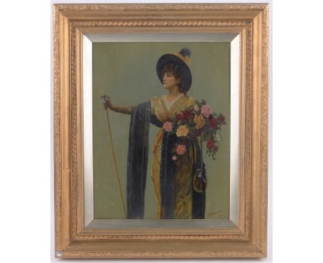 E A Gordon,oil on canvas, portrait of a woman, signed and dated 1905, 18" x 14", framed.