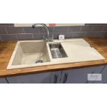 Franke Ceramic 1.5 Sink Unit with Curved Stainless Steel Tap