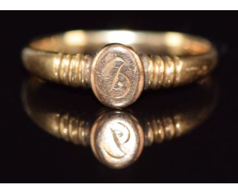 Victorian&nbsp;15ct gold signet ring, Birmingham 1898, 1.8g, size J&nbsp;