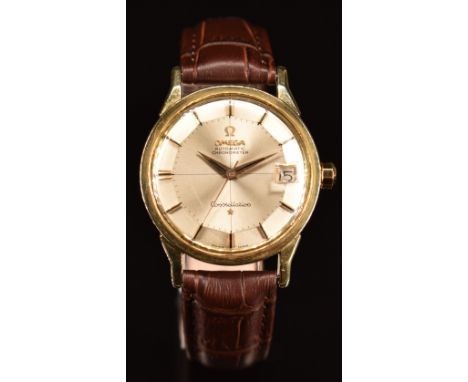 Omega Constellation 'Pie Pan' gentleman's automatic chronometer wristwatch ref. 168.005 with date aperture two-tone hands and