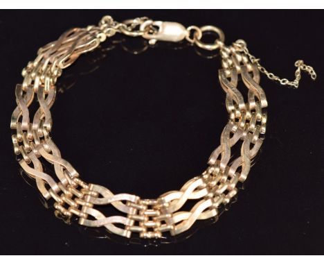 A 9ct gold gate bracelet, 18,6g, 20cm long&nbsp;