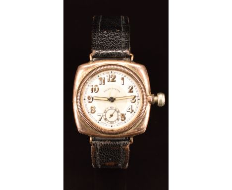Rolex Oyster 9ct gold gentleman's wristwatch with inset subsidiary seconds dial, luminous hands, Arabic numerals, white ename