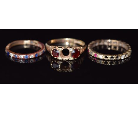 Three 9ct gold ring mounts, 6.5g&nbsp;