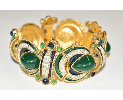 D'Orlan bracelet set with enamel and cabochons