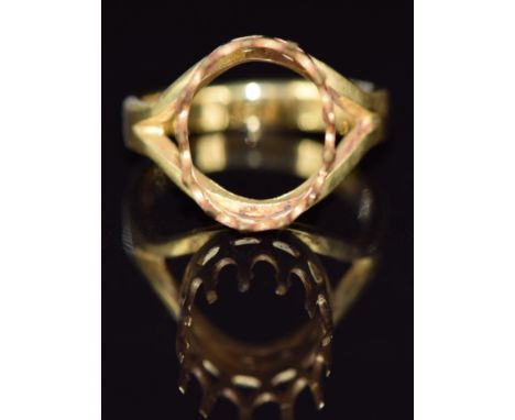 An 18ct gold ring mount, 4.8g, size K