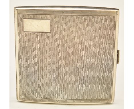 George V hallmarked silver cigarette case with engine turned decoration, Birmingham 1925, maker&nbsp;William Neale &amp; Son 