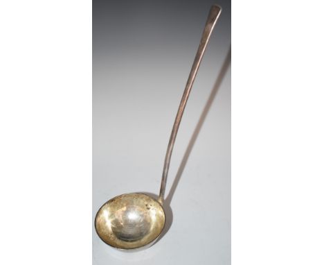 Modern hallmarked silver punch or soup ladle, London 1995, maker&nbsp;J &amp; E G, length 31cm, weight 172g